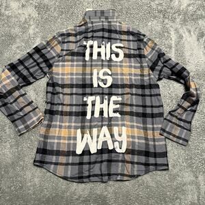 Box Lunch x Star Wars Shirt Mens Medium Long Sleeve Plaid Button Gray